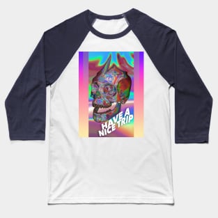 Aesthetic 'Have A Nice Trip' Crystal Skull ∆∆∆∆ Graphic Design/Illustration Baseball T-Shirt